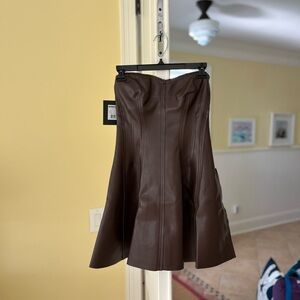 Norma Kamali Brown Strapless Dress